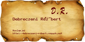 Debreczeni Róbert névjegykártya
